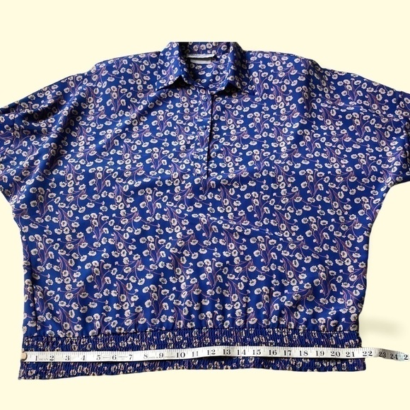 VTG 80S Blouse Adelaar Matson Liberty Ditsy Floral blouson shirt half sleeve L - Picture 14 of 14